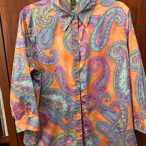 Ralph Lauren Multicolor Paisley Shirt very Soft Cotton